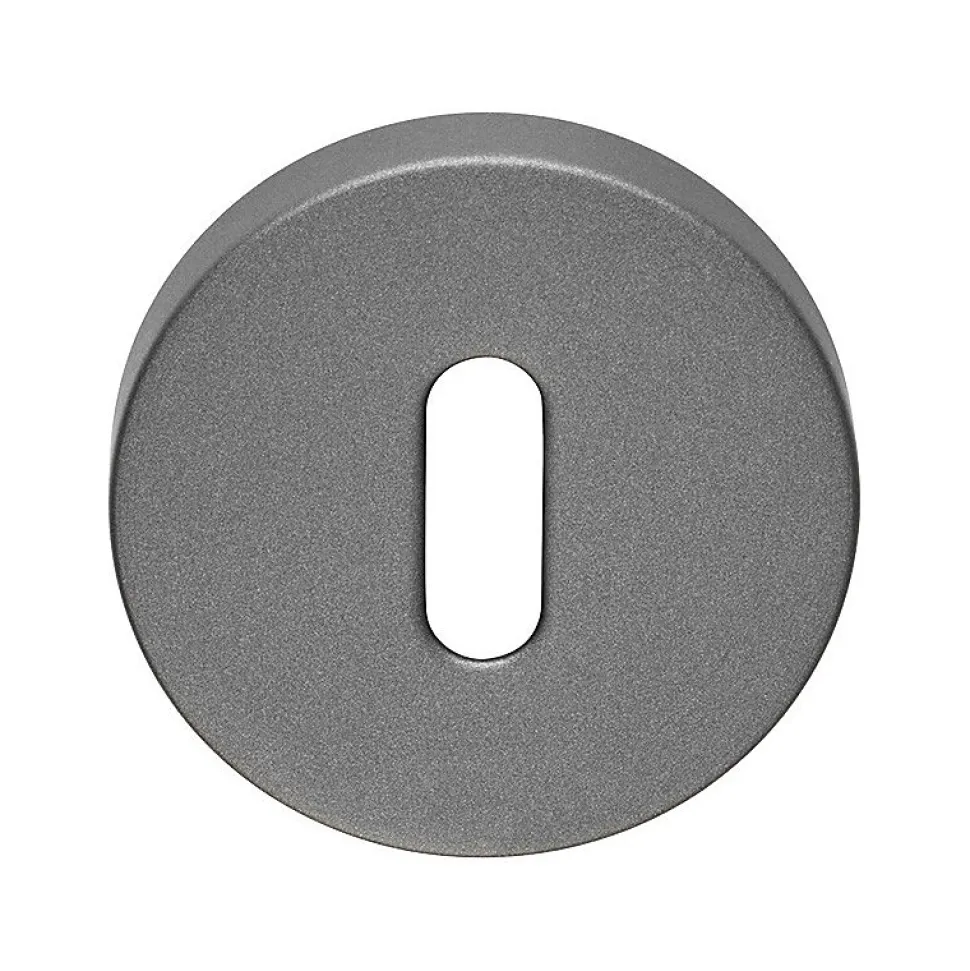 2 poignées rosace carrée A CLIPSER, rosace trou de clé L, finition gris anthracite garantie 5 ans, pour porte intérieure.