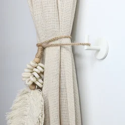 2 porte embrasses rideau métal blanc mat L.33,5mm Mobois