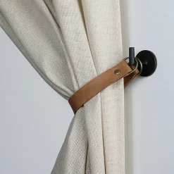 2 porte embrasses rideau métal noir mat L.33,5mm Mobois