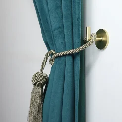 2 porte embrasses rideau métal doré mat L.33,5mm Mobois