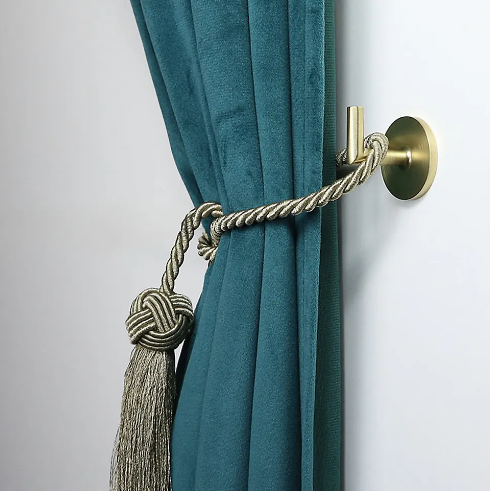 2 porte embrasses rideau métal doré mat L.33,5mm Mobois