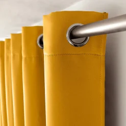 2 rideaux occultant à œillets, jaune moutarde, 140x240cm, 100% polyester, collection Réglisse, CMADECO