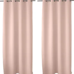 2 rideaux occultant à œillets, vieux rose, 140x240cm, 100% polyester, collection Réglisse, CMADECO