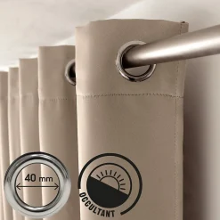 2 rideaux occultant à œillets, vieux rose, 140x240cm, 100% polyester, collection Réglisse, CMADECO