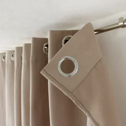 2 rideaux thermique à œillets, beige naturel, 135x240cm, doublure polaire, collection Nordica, CMADECO