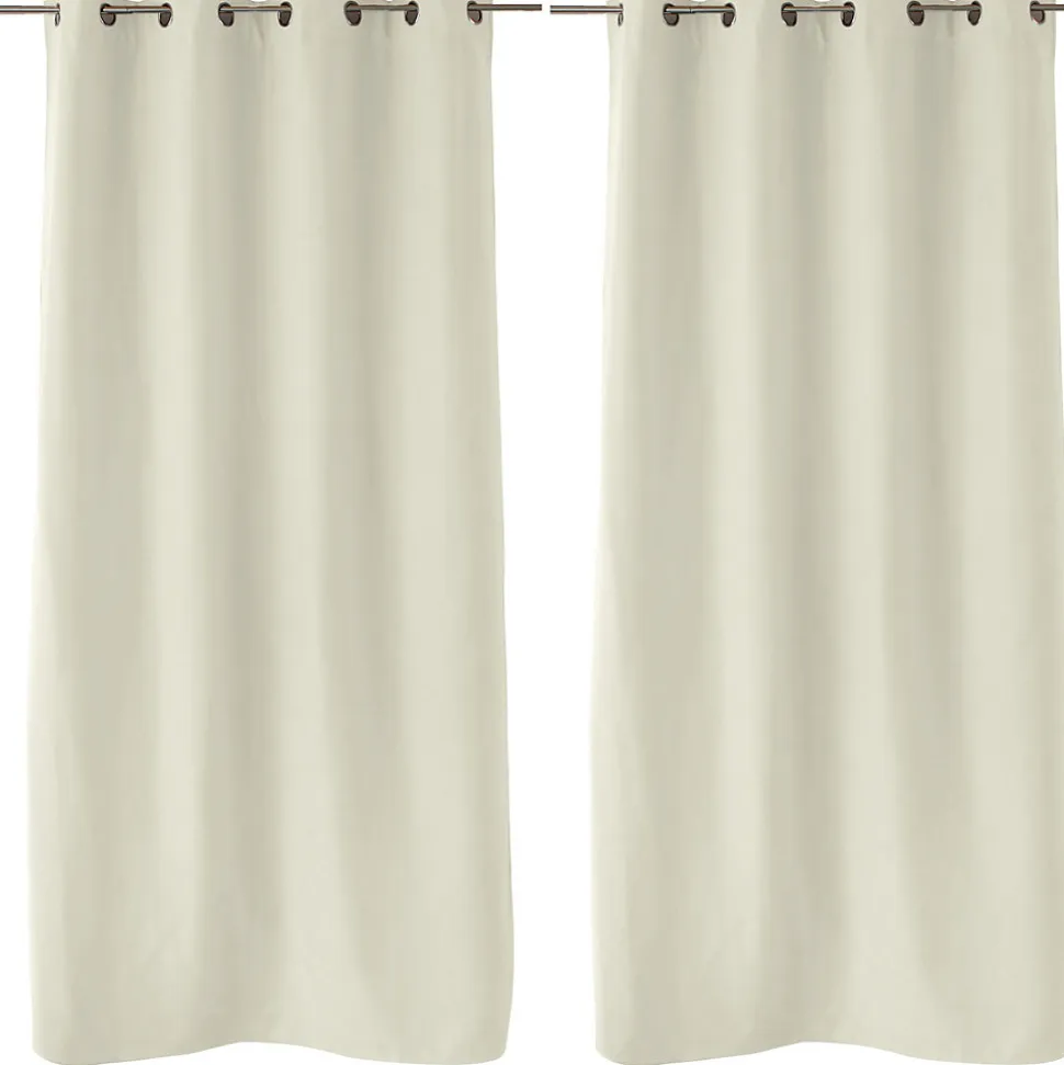 2 rideaux thermique à œillets, écru, 135x240cm, doublure polaire, collection Nordica, CMADECO