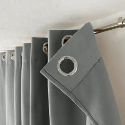 2 rideaux thermique à œillets, gris béton, 135x240cm, doublure polaire, collection Nordica, CMADECO