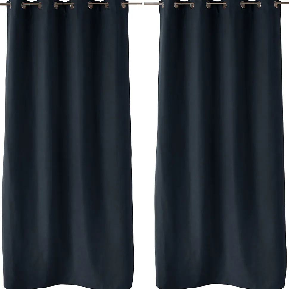 2 rideaux thermique à œillets, gris foncé, 135x240cm, doublure polaire, collection Nordica, CMADECO