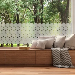 50 stickers occultants cercles pour vitre et porte de douche 50 x 100 cm -50 stickers cercles 10X10 cm