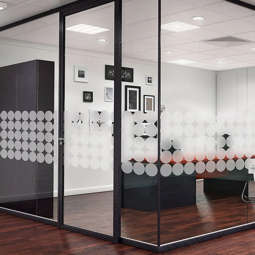 50 stickers occultants ronds pour vitre et porte de douche 50 x 100 cm -50 stickers ronds 10X10 cm