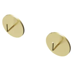 2 supports adhésifs tringle à rideau Nisis métal doré