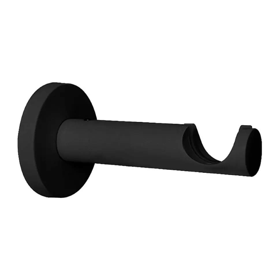 2 Supports Blanc, pour Tringle à Rideaux, Mural, Diamètre 20, Saillie 76, Fixation par Vis