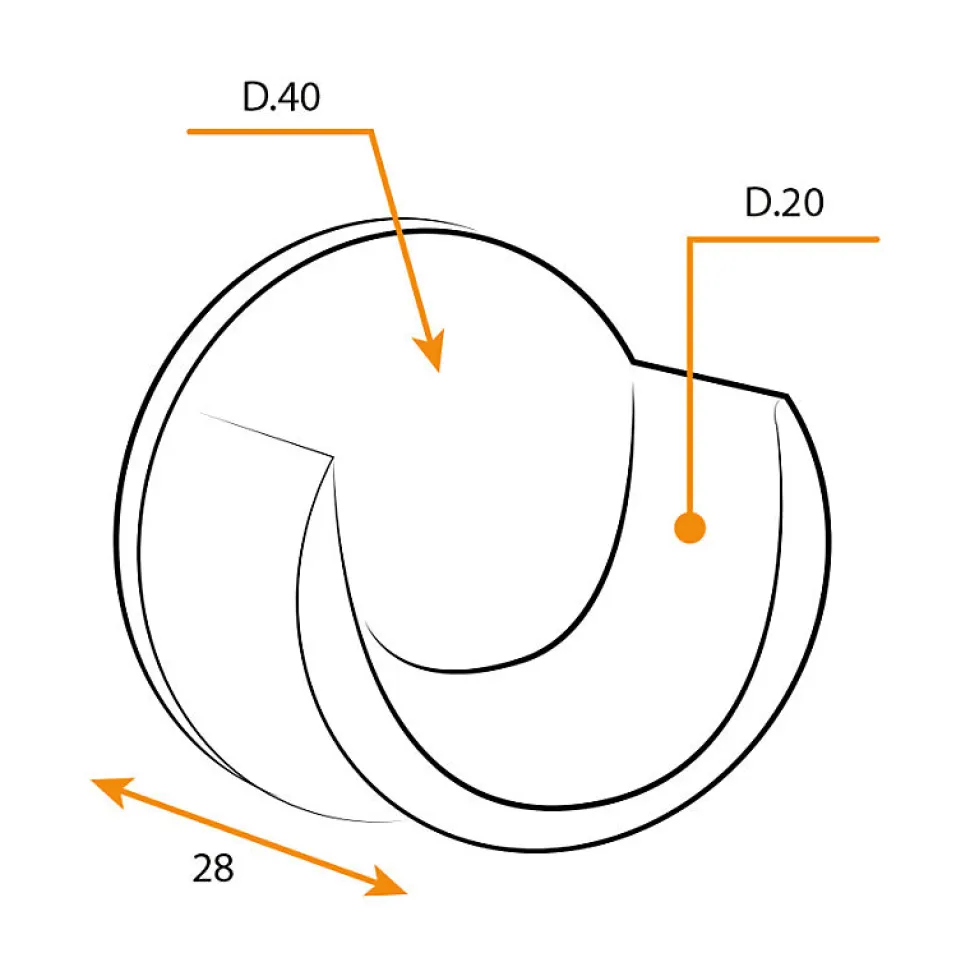 2 Supports Blanc pour Tringle à Rideaux, Mural, Diamètre 20, Saillie 28, Support U