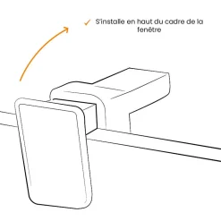 2 Supports Clic, Sans Perçage, pour Tringle à Rideau et Voilage, Blanc Mat, Crochets Modulables