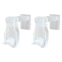 2 Supports Clic, Sans Perçage, pour Tringle à  Rideau et Voilage, Transparent, Crochets Modulables