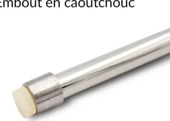 2 Tringles à Rideaux, Sans Perçage, par Pression, Nickel, Extensible 50-80 cm