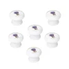 6 Un. bouton poignées de meuble Vintage Retro bois laqué blanc lavande provence - diamètre 40MM