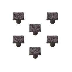 6 Un. bouton poignées de meuble SHABBY CHIC fer vieilli patine marron mat 31x31x27mm de la craie usé