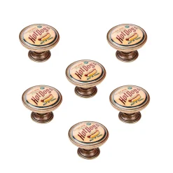 6 Un. bouton poignées de meuble en métal Vintage Retro bronze vieilli BIG VALVE - diamètre 37MM