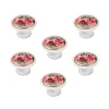 6 Un. bouton poignées de meuble Vintage Retro métal bronze patine blanc BEAUTY - diamètre 37MM