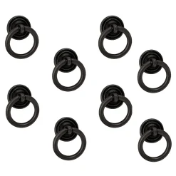 8 Un. poignées de meuble anneau noir rouille tiroir classique - diamètre 32MM