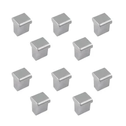 10 Un. poignées de meuble chromé mat de 16x16MM