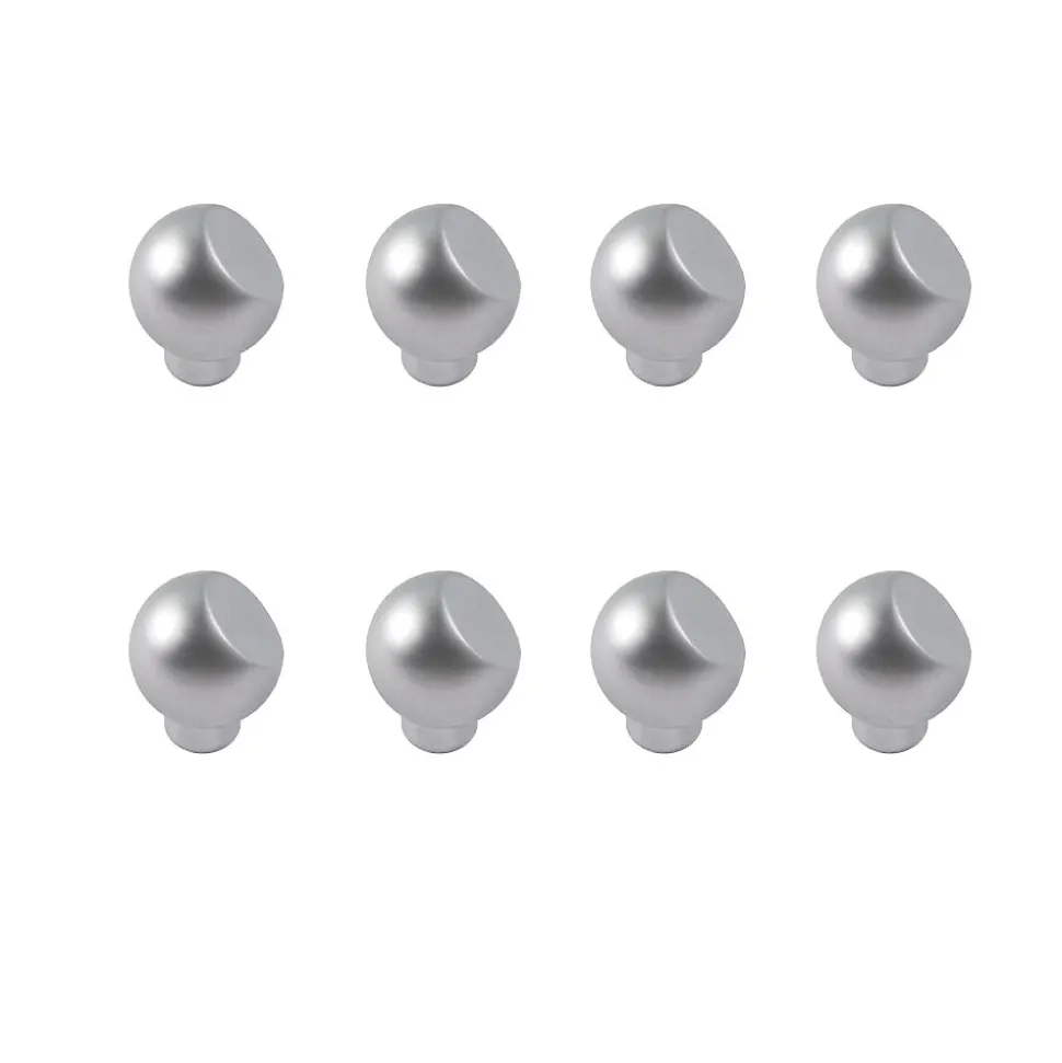 8 Un. poignées de meuble en chromé mat - diamètre 20MM