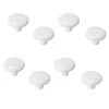 8 Un. poignées de meuble en porcelaine blanc - diamètre 31MM