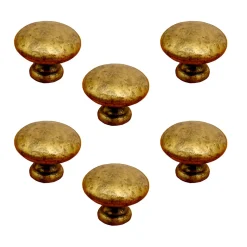 6 Un. poignées de meuble en bronze vieilli pour tiroir - diamètre 30MM