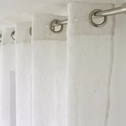 2 Voilages à œillets, 140x240cm, blanc, 15% de in, collection Louna, CMADECO