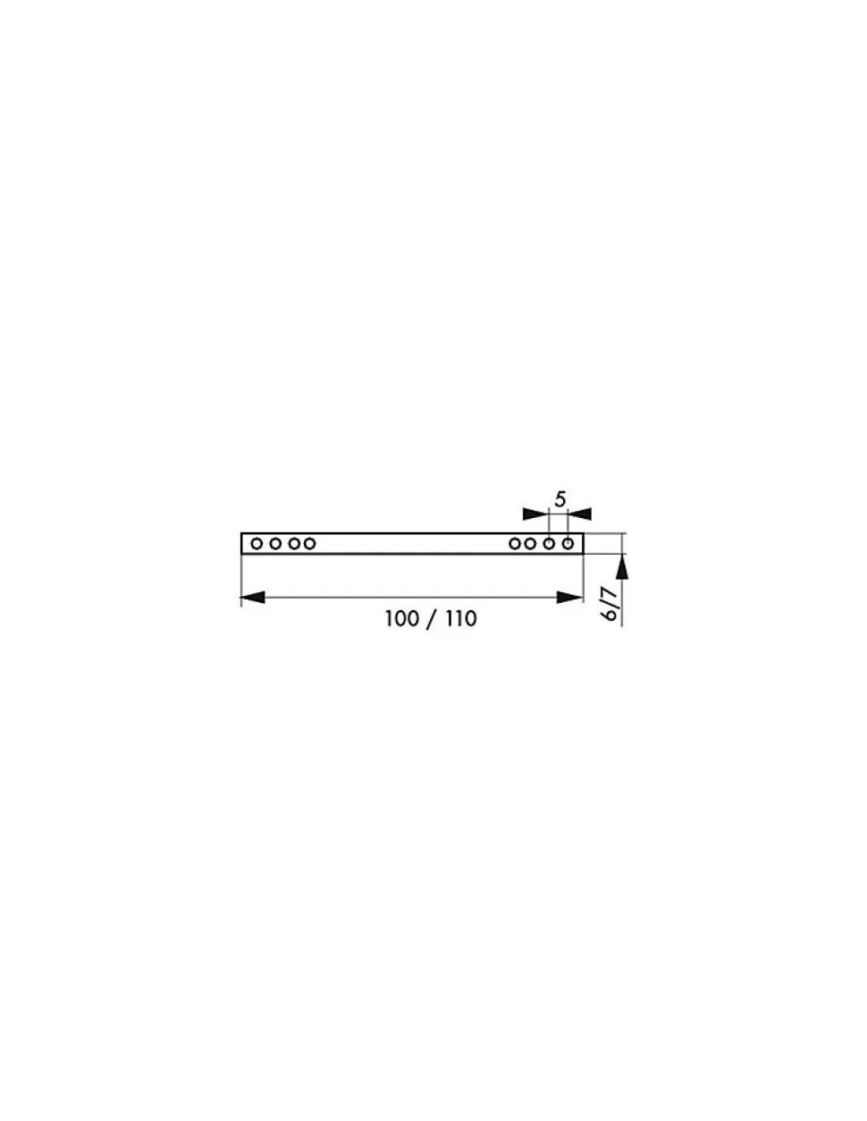 Accessoire carré percé pour porte intérieure, carré 6x100mm - THIRARD