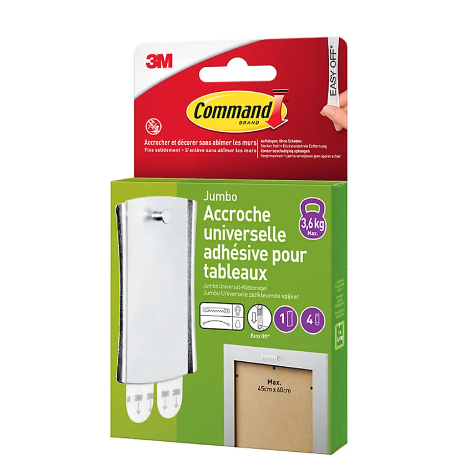 Accroche universelle adhésive pour tableau moyennes 3M Command max 3,6kg