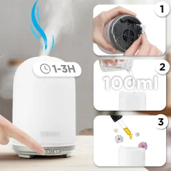 AD13 Diffuseur d'arômes Brumisateur d'Huiles essentielles Purificateur d'air Naturel Aromathérapie Bien être Relaxation Duronic
