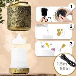 AD42 Diffuseur d'arômes Brumisateur d'Huiles essentielles Purificateur d'air Naturel Aromathérapie Bien être Relaxation Duronic