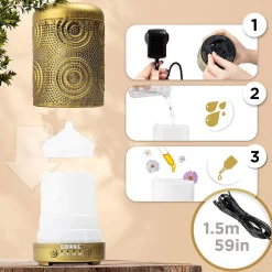 AD41 Diffuseur d'arômes Brumisateur d'Huiles essentielles Purificateur d'air Naturel Aromathérapie Bien être Relaxation Duronic
