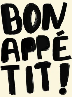 Affiche " Bon appétit " noir et blanc l.30 x l.40 cm Dada Art