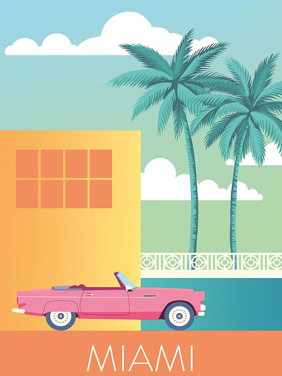 Affiche " Miami " l.30 x H.40 cm Dada Art