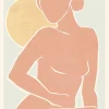 Affiche art collection silhouettes rose pâle l.30 x l.40 cm Dada Art