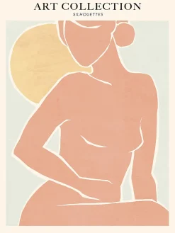 Affiche art collection silhouettes rose pâle l.30 x l.40 cm Dada Art