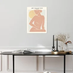 Affiche art collection silhouettes rose pâle l.30 x l.40 cm Dada Art