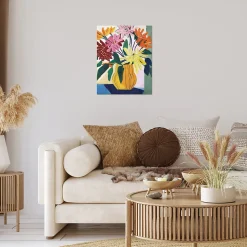 Affiche bouquet multicouleurs l.40 x H.50 cm Dada Art
