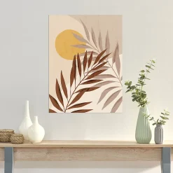 Affiche branche, soleil beige et orcre l.30 x H.40 cm