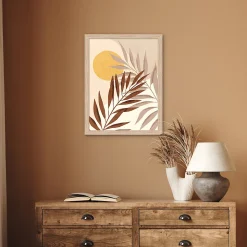 Affiche branche, soleil beige et orcre l.30 x H.40 cm