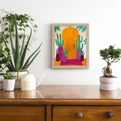Affiche cactus multicouleurs l.24 x H.30 cm Dada Art