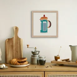 Affiche cafetière multicouleurs l.30 x l.30 cm Dada Art