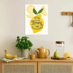 Affiche citron jaune " Make limoncello " l.30 x H.40 cm Dada Art