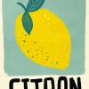 Affiche citron jaune l.30 x H.40 cm Dada Art