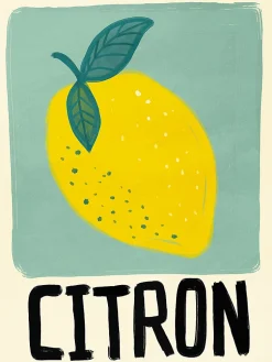 Affiche citron jaune l.30 x H.40 cm Dada Art
