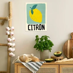 Affiche citron jaune l.30 x H.40 cm Dada Art