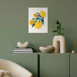 Affiche citrons Dada Art l.30 x H.40 cm jaune